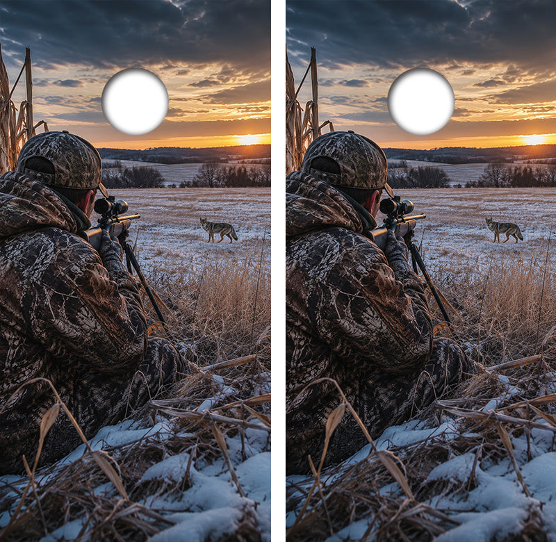 Coyote Hunting Cornhole Design