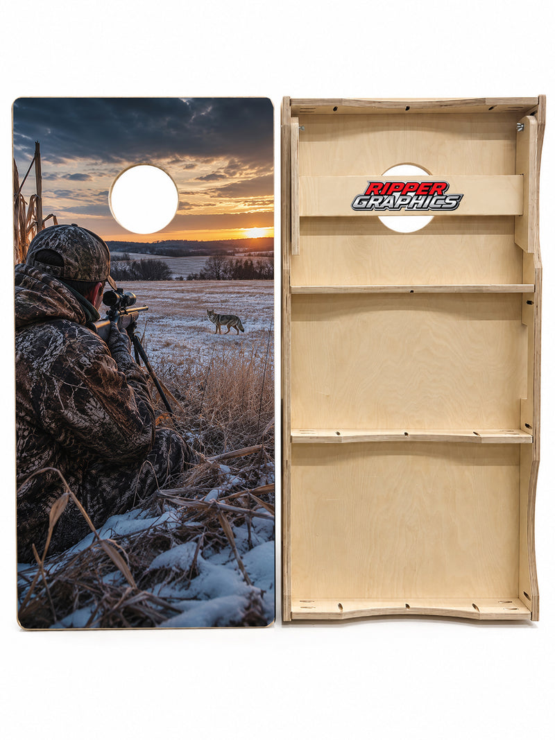 Coyote Hunting Cornhole Design