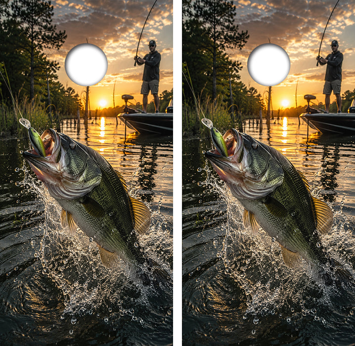 Bass Fishing Cornhole Wrap Decal with Free Laminate Included
