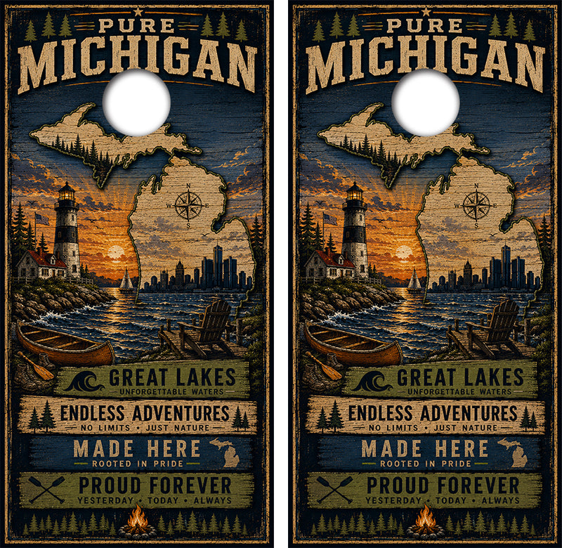 Pure Michigan Cornhole Design
