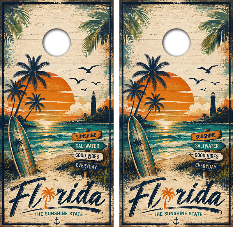 Florida Sunshine State Cornhole Design