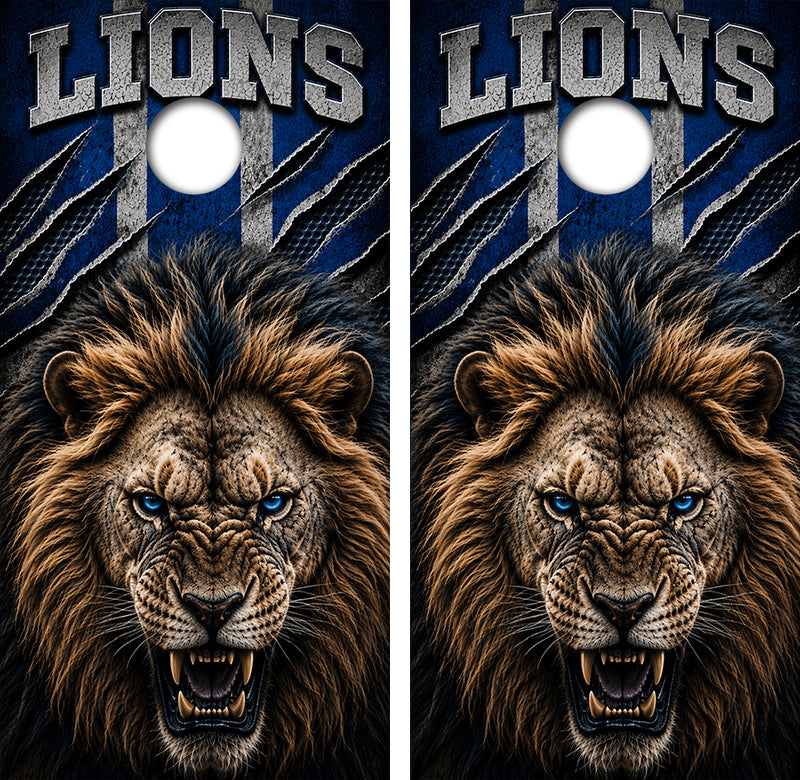 Detroit Lions Football Cornhole Design