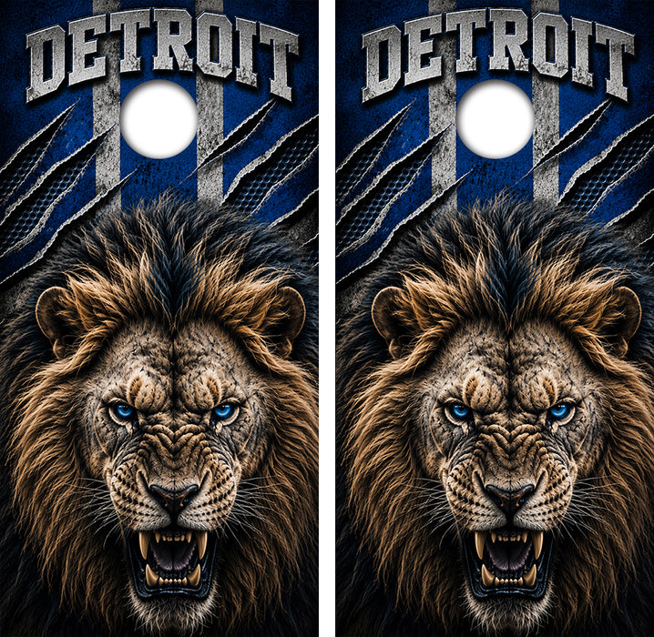 Detroit Lions Football Cornhole Design