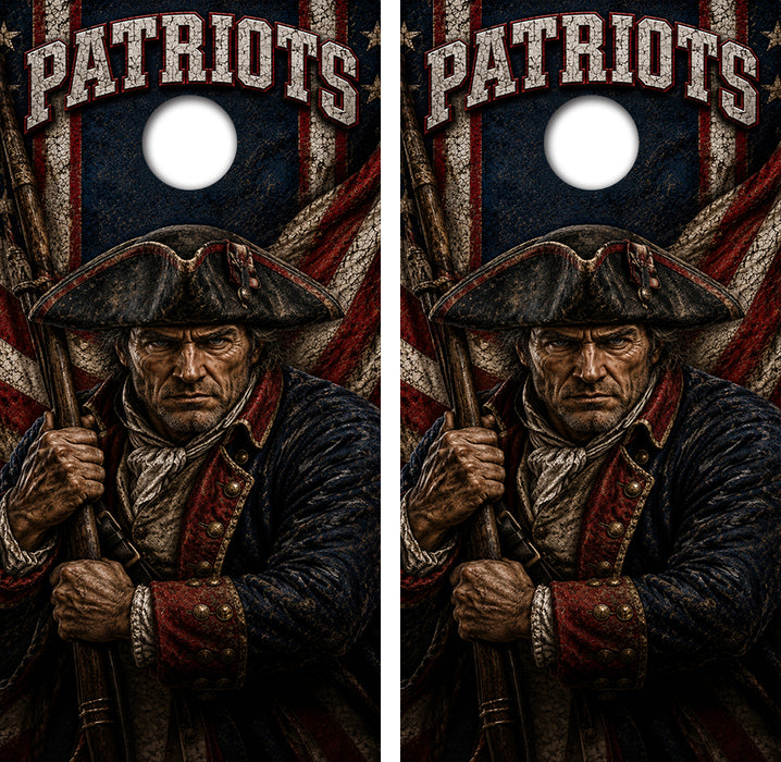 New England Patriots Football Cornhole Design