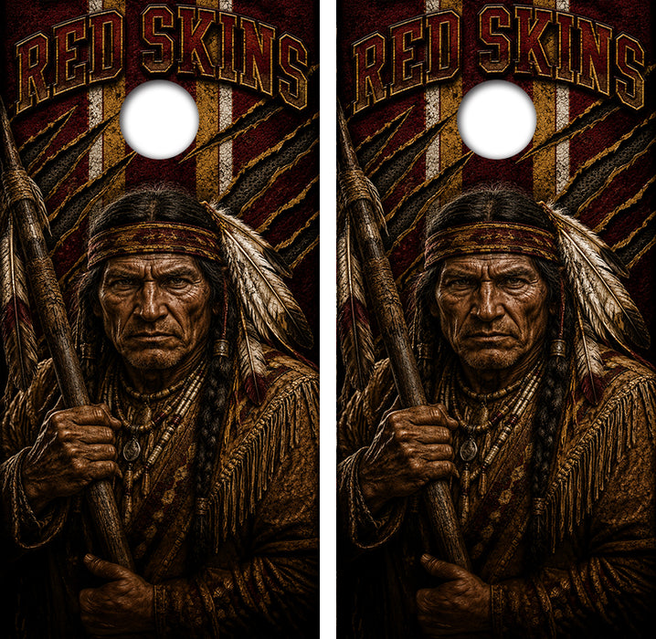 Washington Red Skins Football Cornhole Design