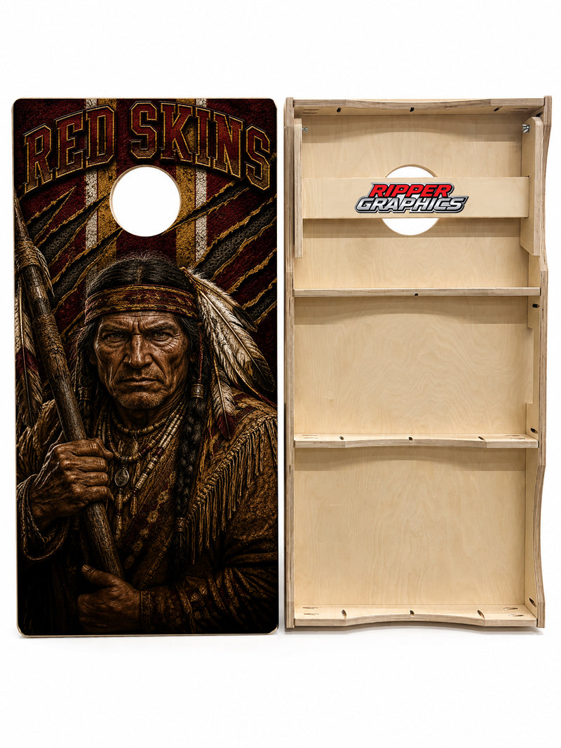 Washington Red Skins Football Cornhole Design