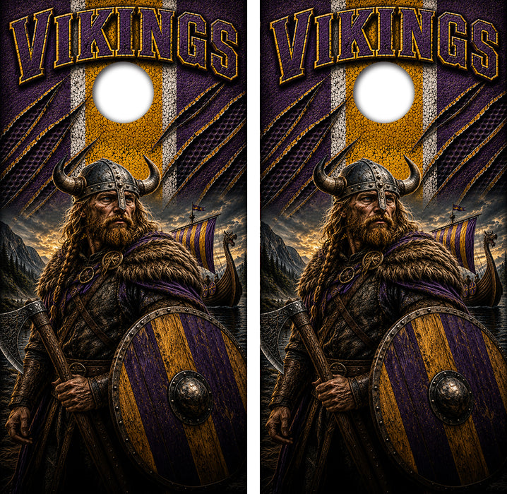 Minnesota Vikings Football Cornhole Design