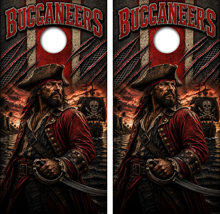 Tampa Bay Buccaneers Football Cornhole Design