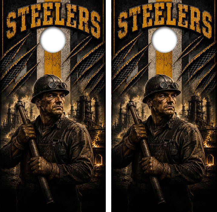 Pittsburgh Steelers Football Cornhole Design