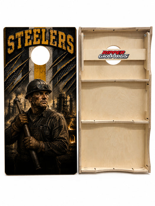 Pittsburgh Steelers Football Cornhole Design