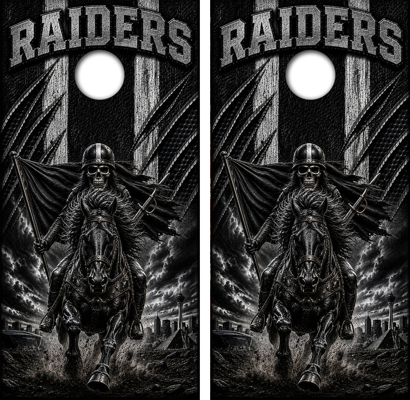 Las Vegas Raiders Football Cornhole Design