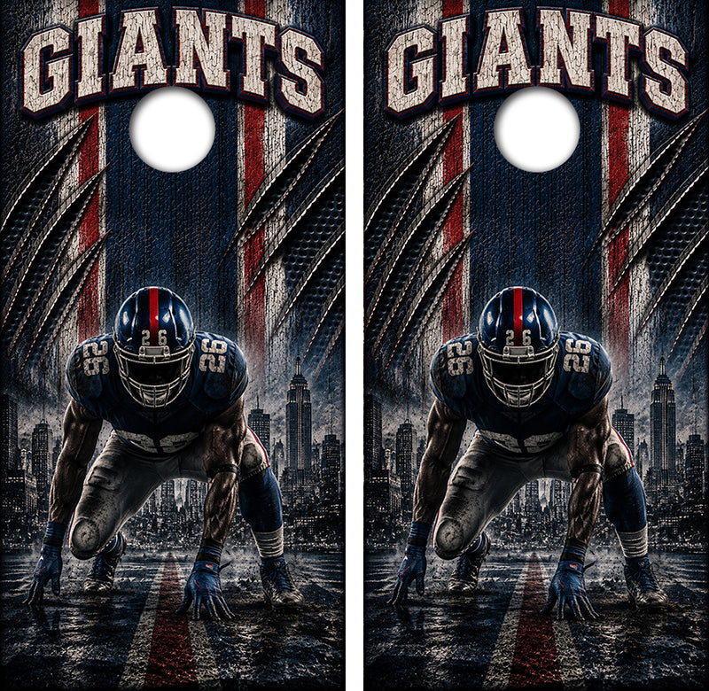 New York Giants Football Cornhole Design