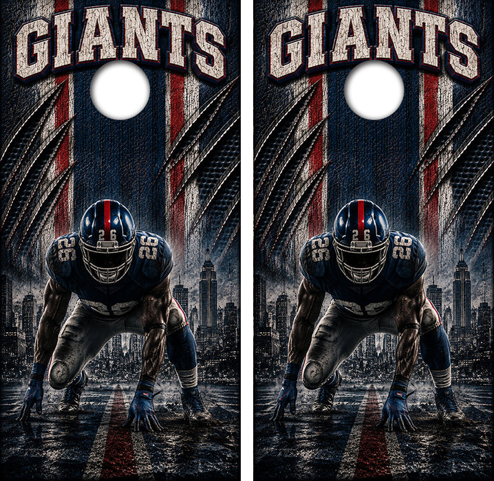 New York Giants Football Cornhole Design
