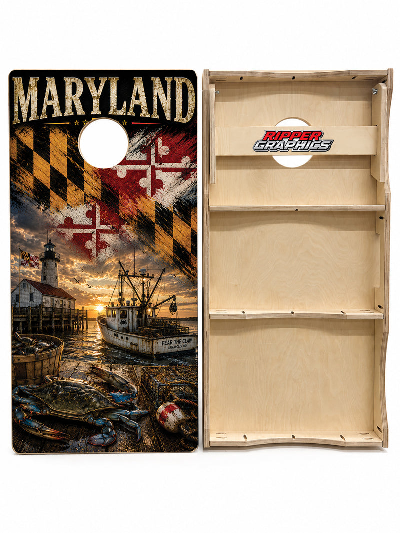 Maryland Fear the Claw Cornhole Design