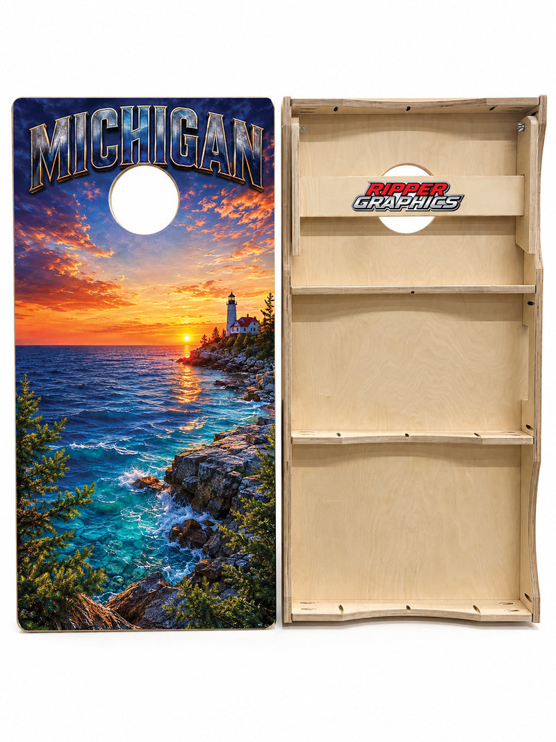 Northern Michigan Dream Getaway Cornhole Design