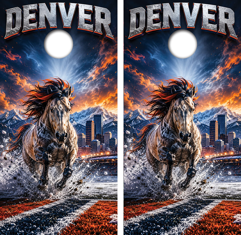 Denver Broncos Inspired Cornhole Design