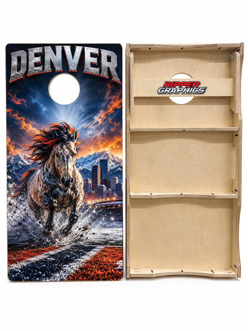 Denver Broncos Inspired Cornhole Design
