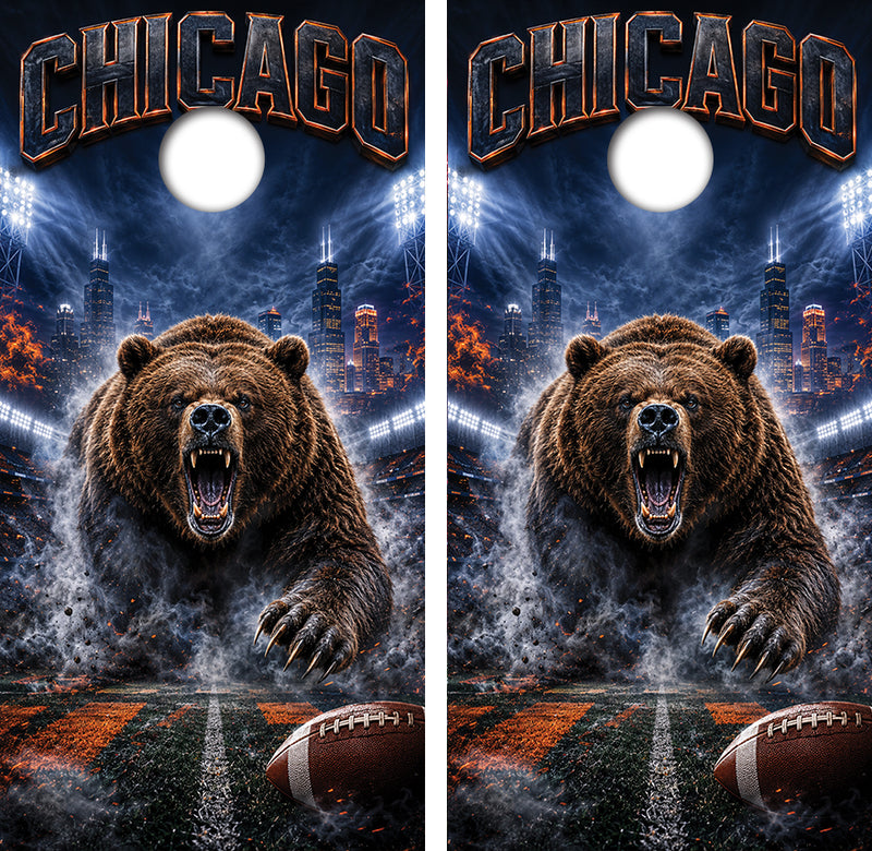 Chicago Bears Inspired Cornhole Design