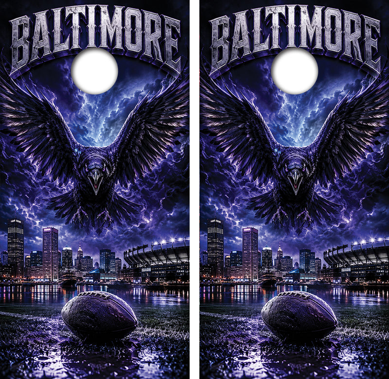 Baltimore Ravens Inspired Cornhole Design