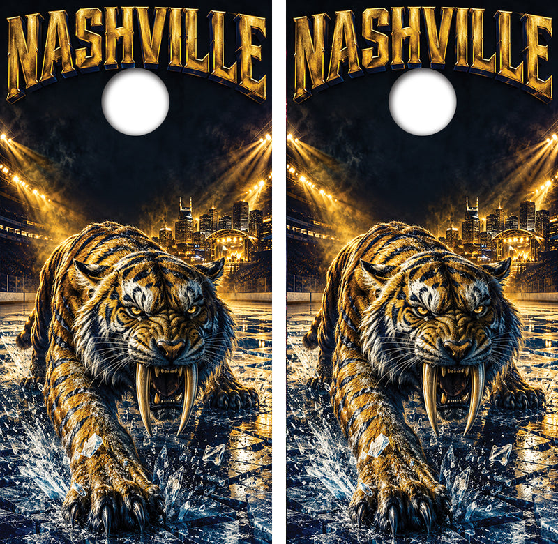 Nashville Predators Inspired Cornhole Design
