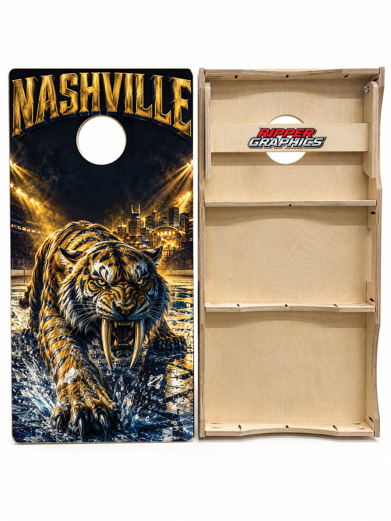 Nashville Predators Inspired Cornhole Design