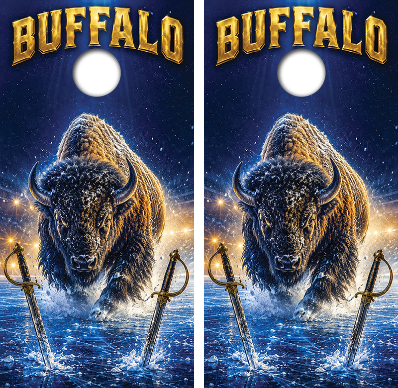 Buffalo Sabres Inspired Cornhole Design