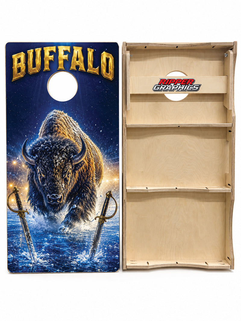 Buffalo Sabres Inspired Cornhole Design