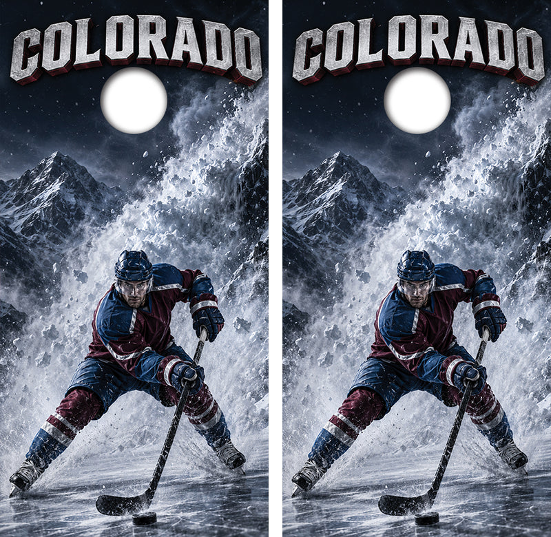 Colorado Avalanche Inspired Cornhole Design