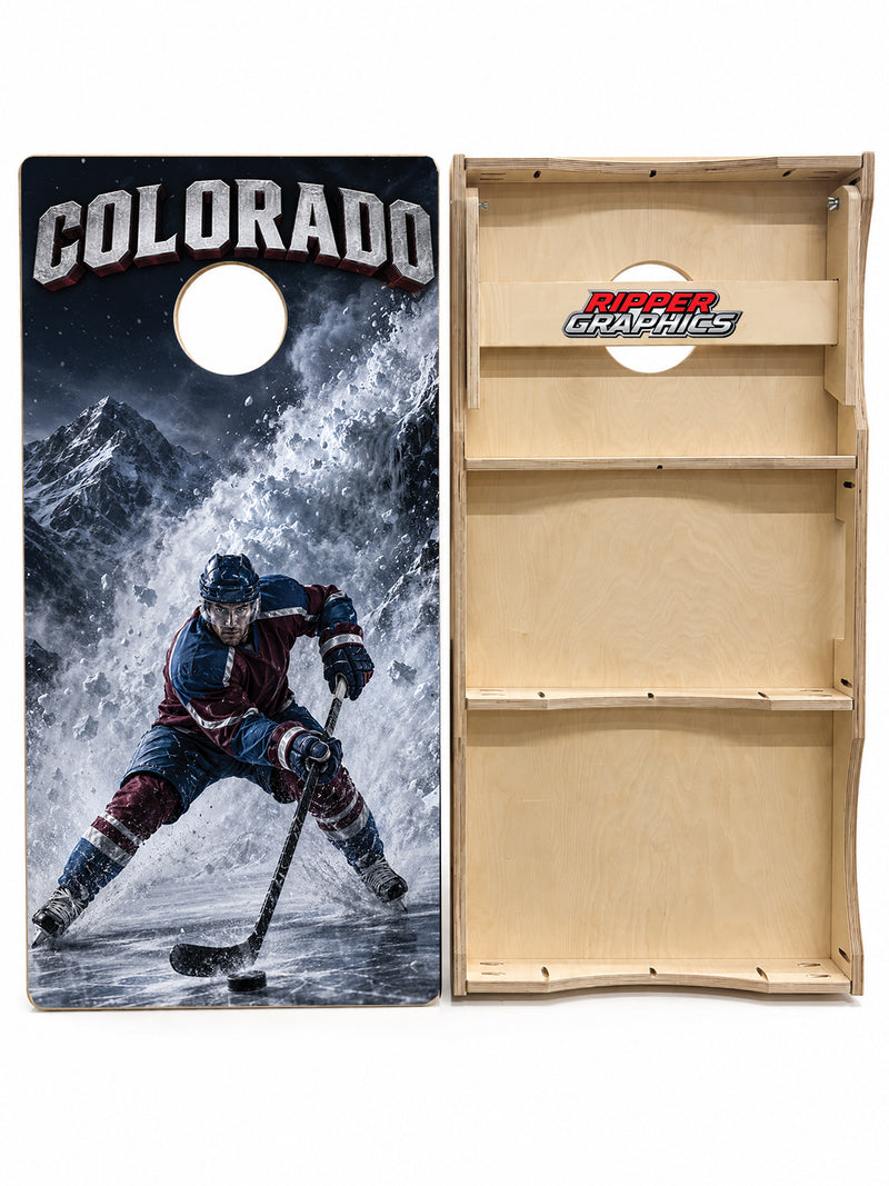 Colorado Avalanche Inspired Cornhole Design