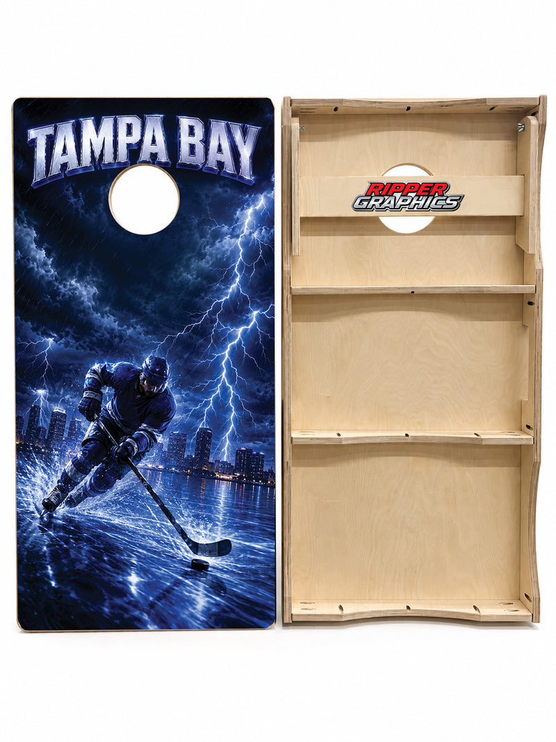 Tampa Bay Lightning Inspired Cornhole Design