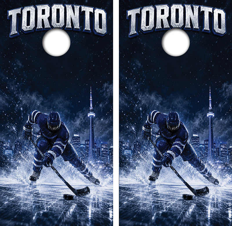 Toronto Maple Leafs Inspired Cornhole Design