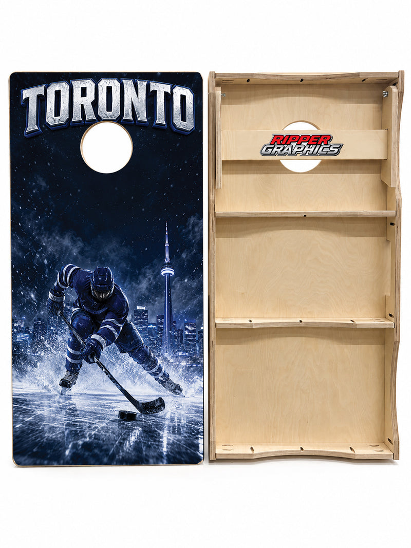 Toronto Maple Leafs Inspired Cornhole Design