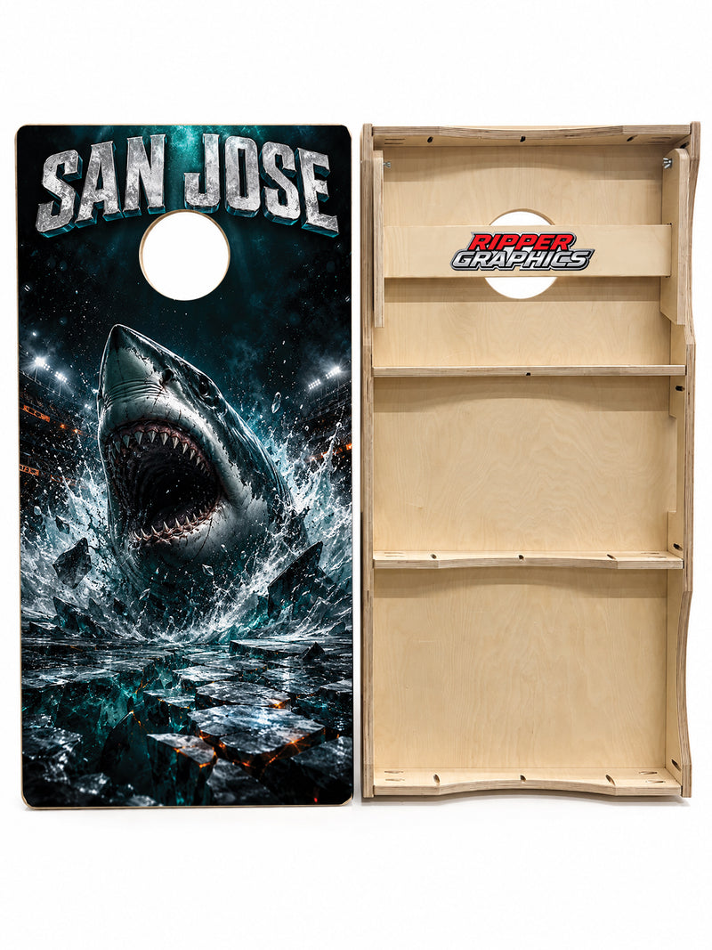 San Jose Sharks Inspired Cornhole Design