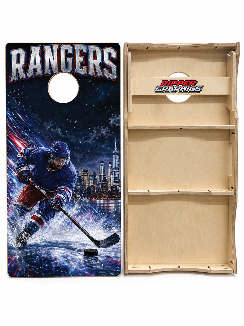 New York Rangers Inspired Cornhole Design