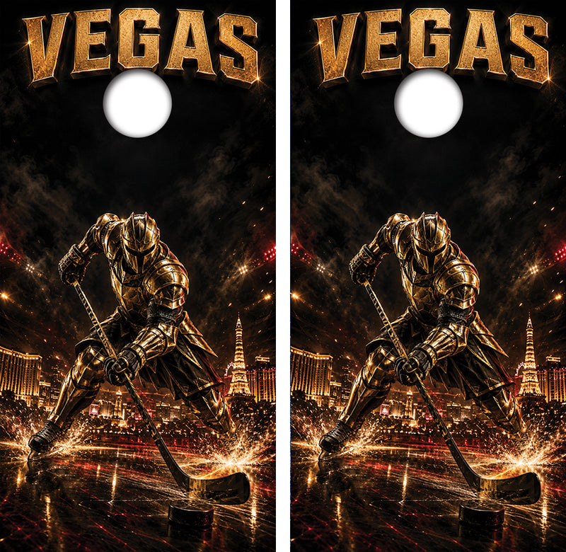 Las Vegas Knights Inspired Cornhole Design