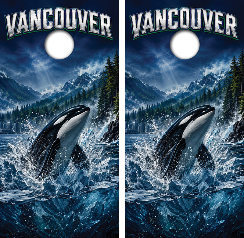 Vancouver Canucks Inspired Cornhole Design