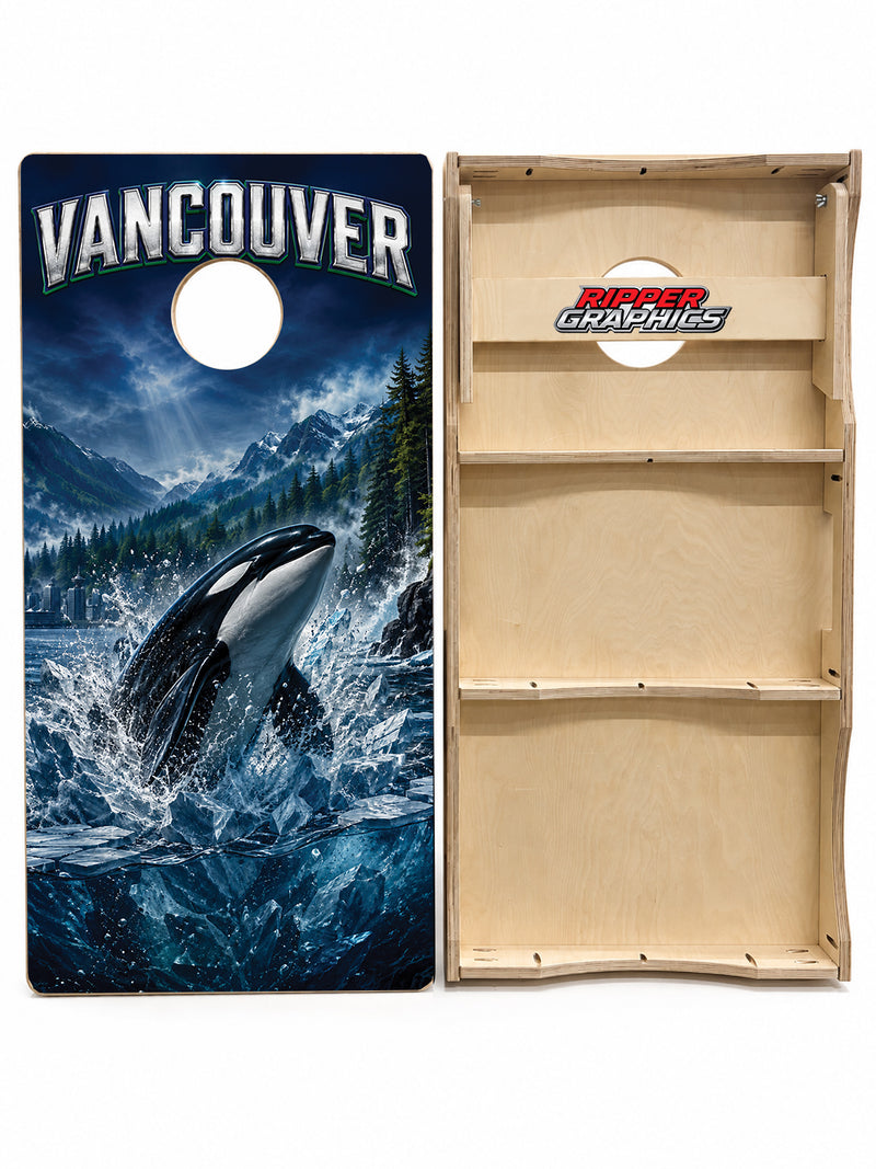 Vancouver Canucks Inspired Cornhole Design