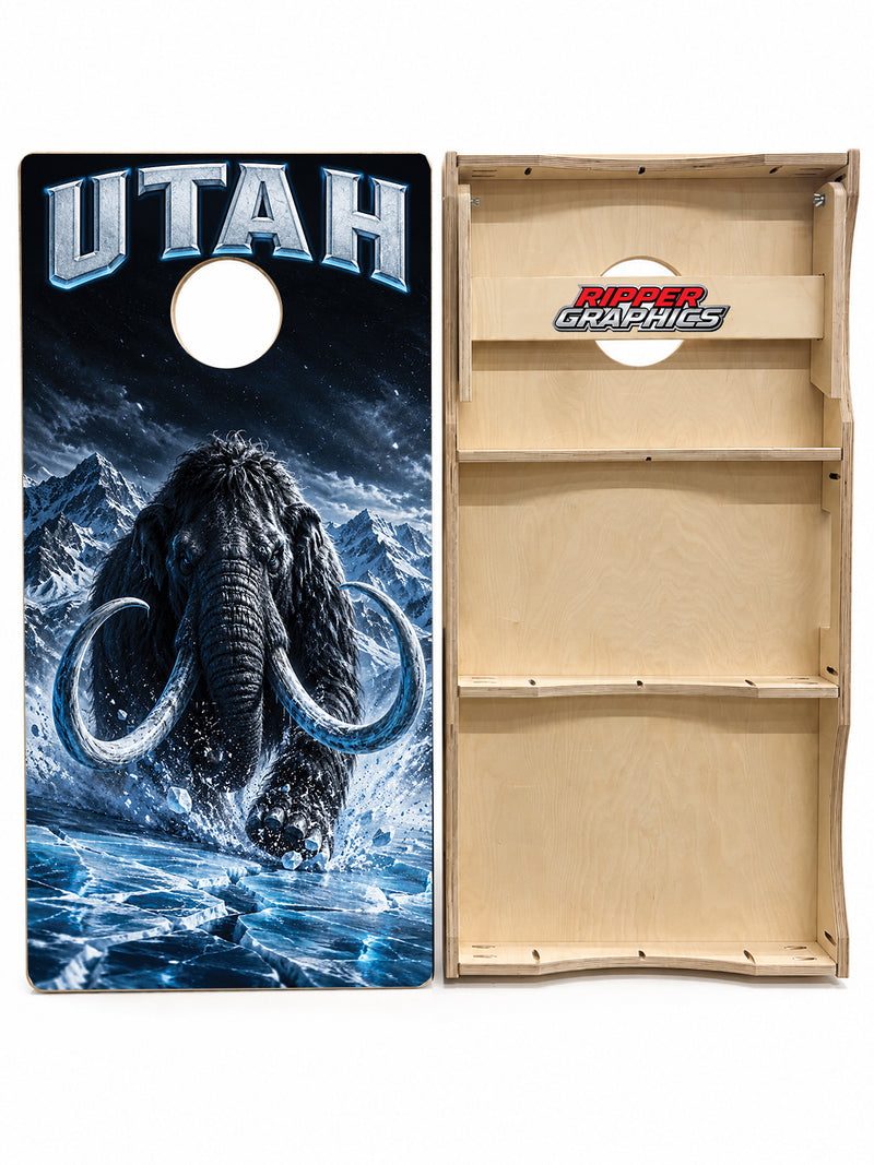 Utah Mammoth Inspired Cornhole Design