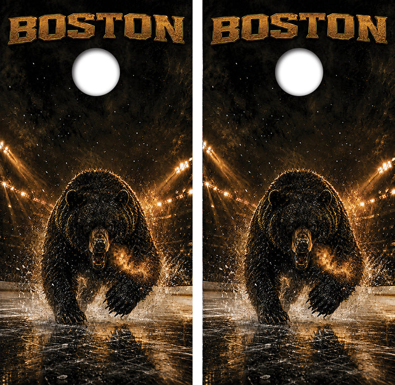 Boston Bruins Inspired Cornhole Design
