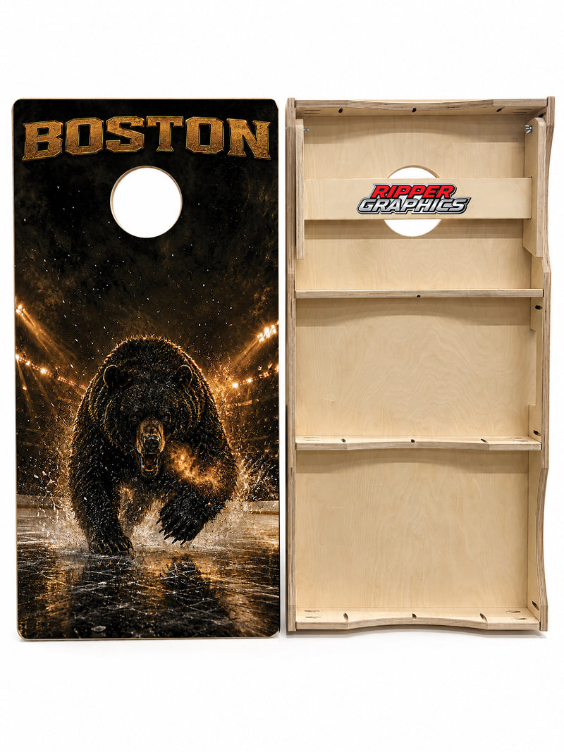 Boston Bruins Inspired Cornhole Design