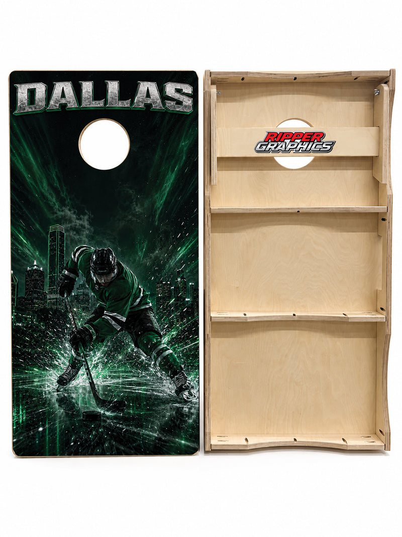Dallas Stars Inspired Cornhole Design
