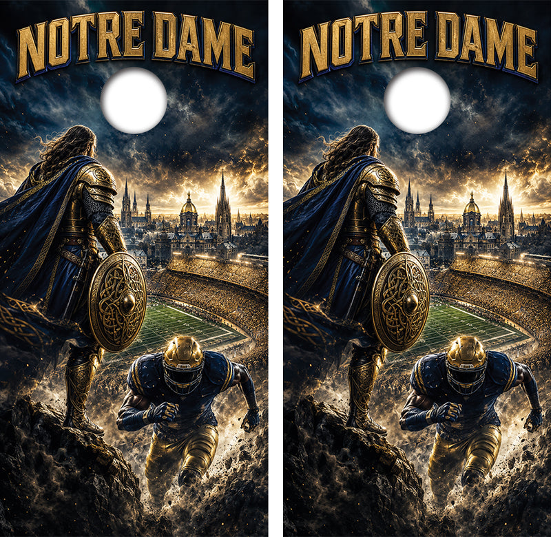 Notre Dame Football Inspired Cornhole Design