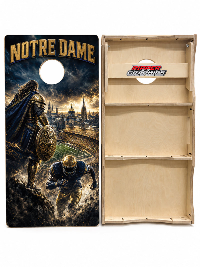 Notre Dame Football Inspired Cornhole Design