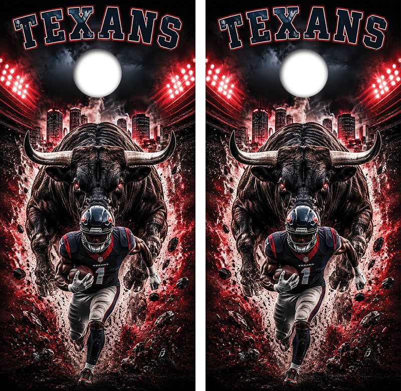 Houston Texans Football Inspired Cornhole Design