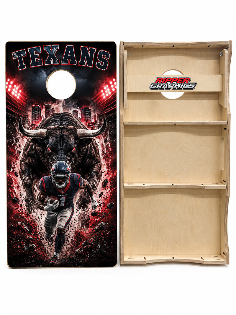 Houston Texans Football Inspired Cornhole Design