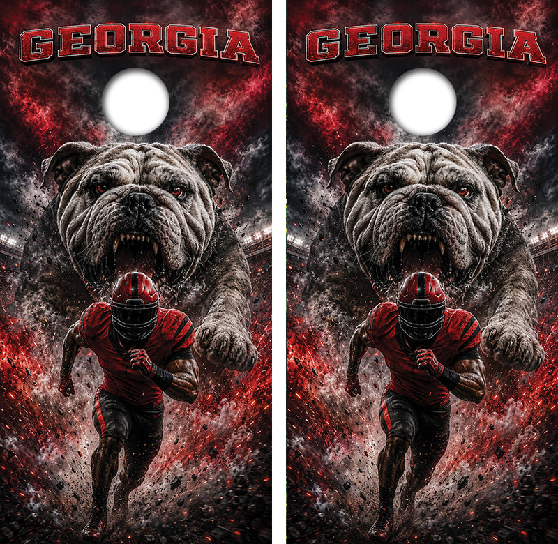 Georgia Bulldogs Football Inspired Cornhole Design