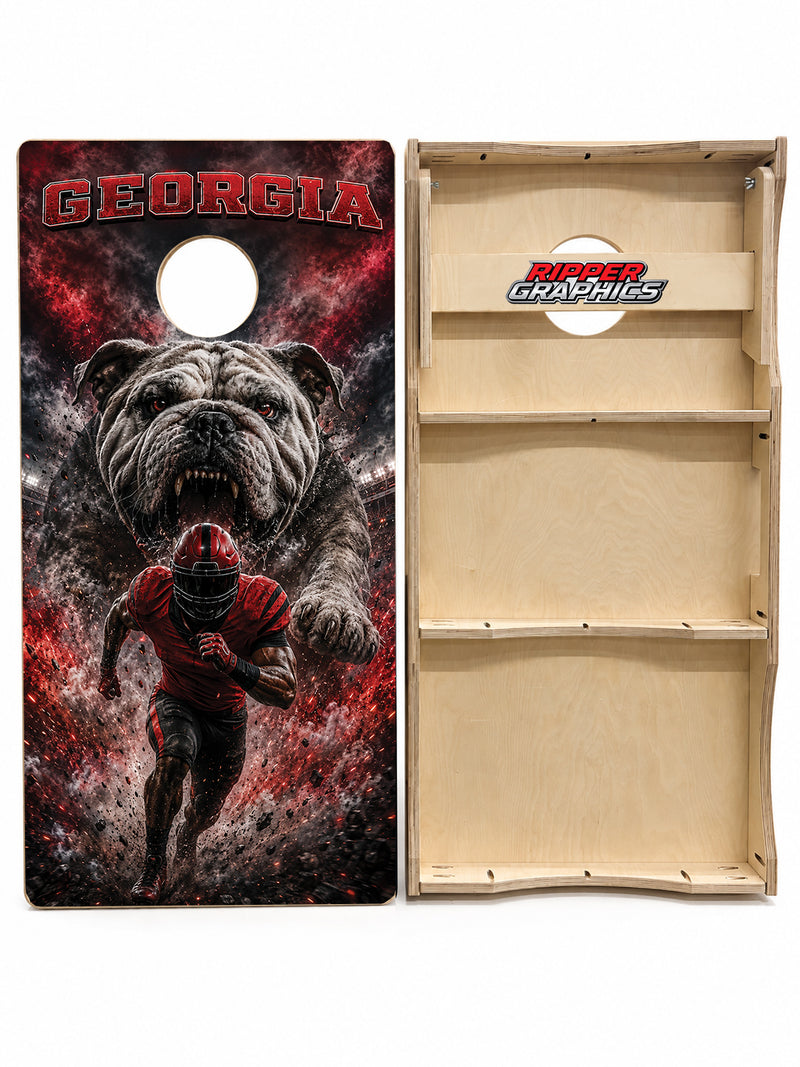 Georgia Bulldogs Football Inspired Cornhole Design
