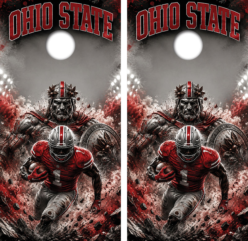 Ohio State Buckeyes Football Inspired Cornhole Design