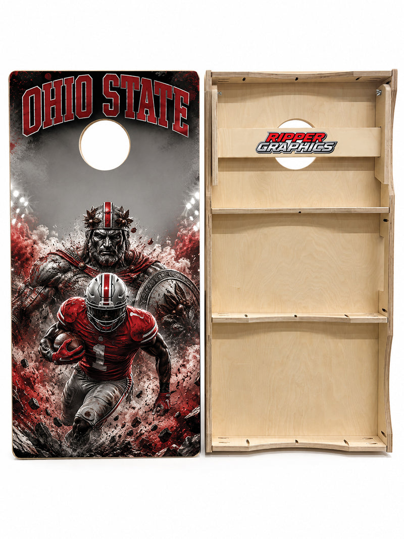 Ohio State Buckeyes Football Inspired Cornhole Design