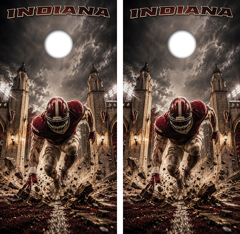 Indiana Hoosiers Football Inspired Cornhole Design